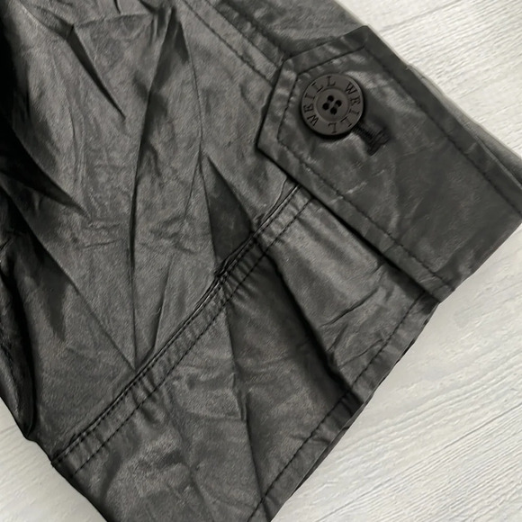 Vintage Weill Black Leather Look Trench Coat Size M - Picture 4 of 6